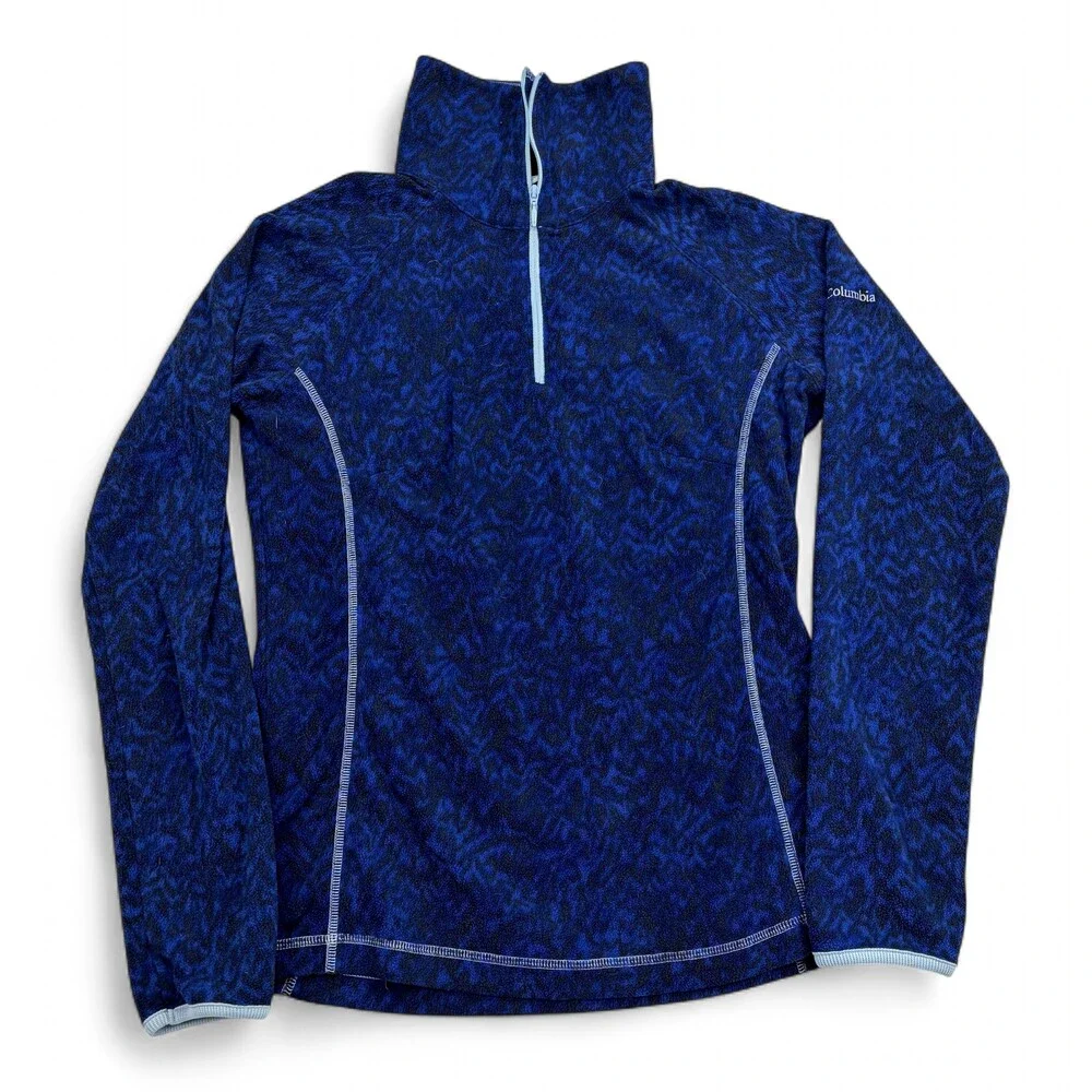 Columbia Women's Blue Quarter-Zip Fleece Pullover Size S